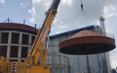 Lắp bồn tại Kcn Giao Long Bến Tre - City Crane 22 Tons 