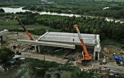 Lắp dầm cầu ST 80 tấn, tại Nhơn Trạch, Đồng Nai. 2